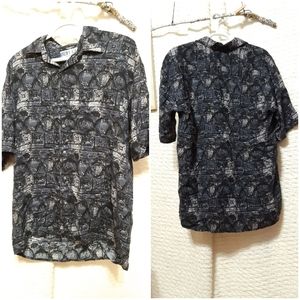 UNTIED Tribal Print Casual button up shirt B15